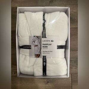 Lacoste Fairplay Hooded Robe Brand New 100% Cotton